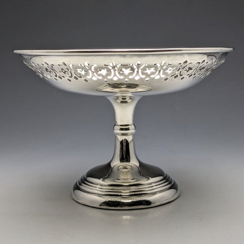 1909 British Antique Pure Silver (925 Silver) Compote Tazza Diameter 15cm 191g West & Son